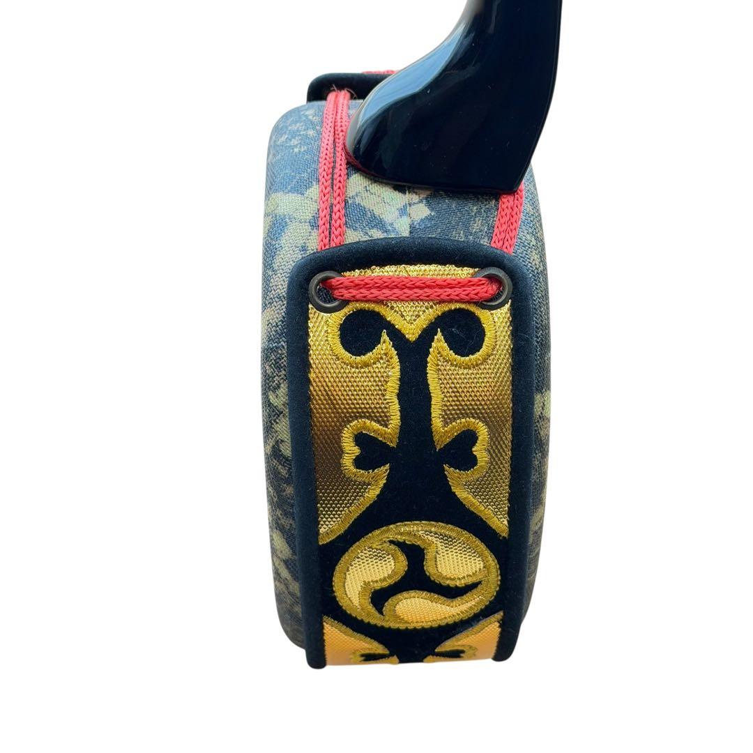 三線 人工皮 琉球楽器 沖縄 蛇皮デザイン 胴巻き 練習用 初心者向け 美品