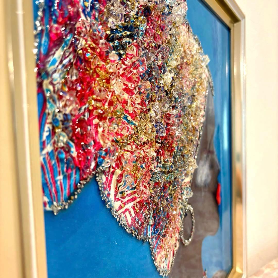 【美品】絵画　ミクストメディア　アフリカンビューティー シルエットアート