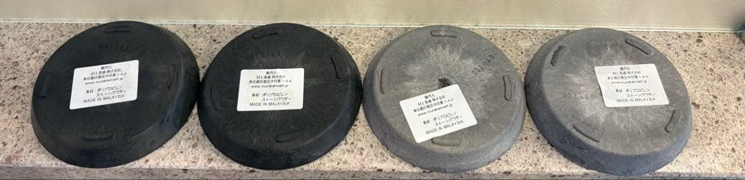 セラミック 植木鉢＋受け皿 4点セット（3号・4号）