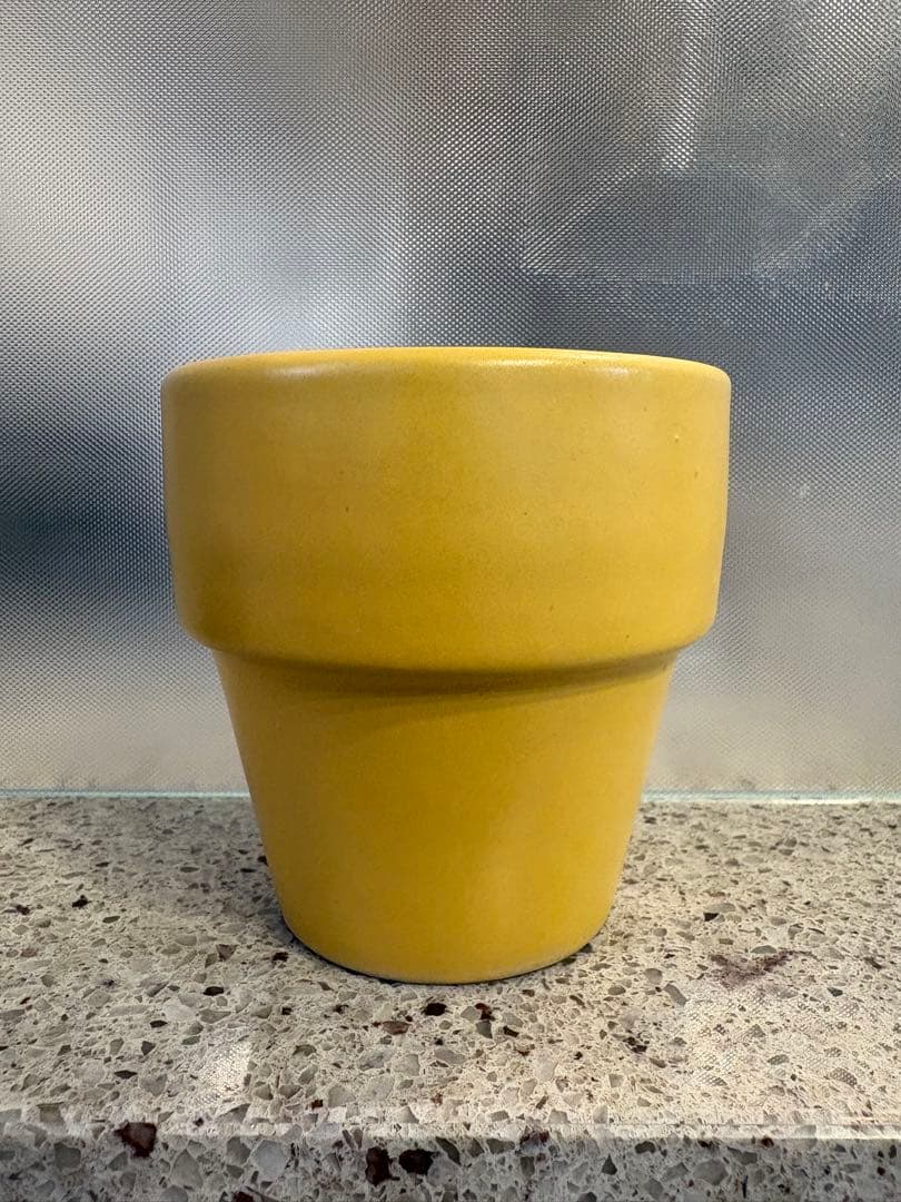 セラミック 植木鉢＋受け皿 4点セット（3号・4号）