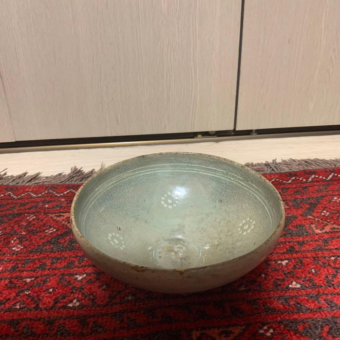 高麗青磁　茶碗　高麗時代　象嵌　13〜14世紀　朝鮮　古美術　古玩