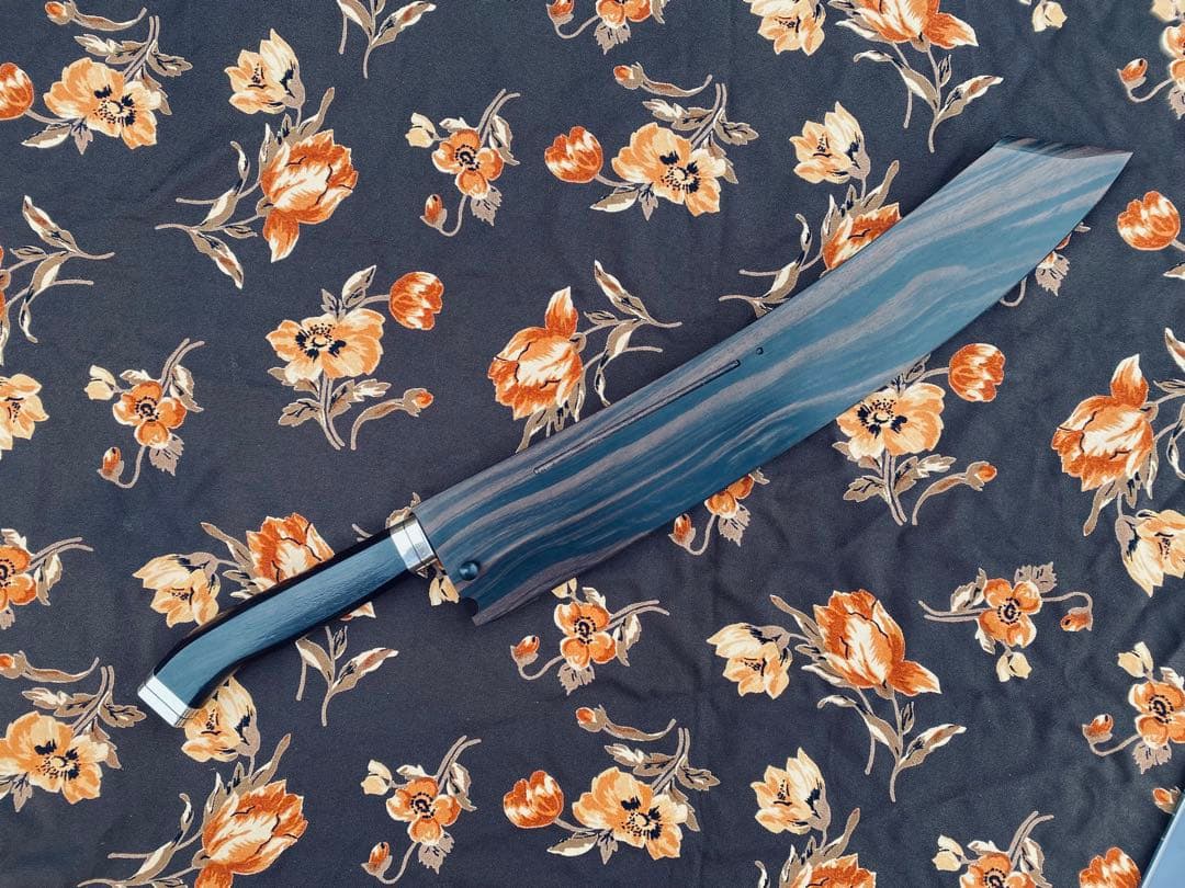 實光 銀座 銀三 ソリ 刺身切付 包丁 銀三鋼 330mm 黒檀柄 黒檀鞘