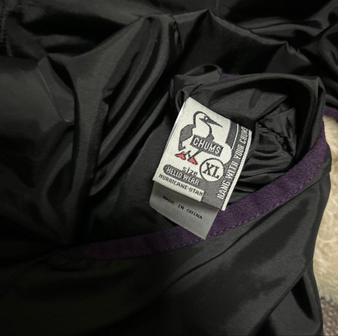 ももクロ×CHUMS ふわもこフリース　リバーシブル　パープルXL