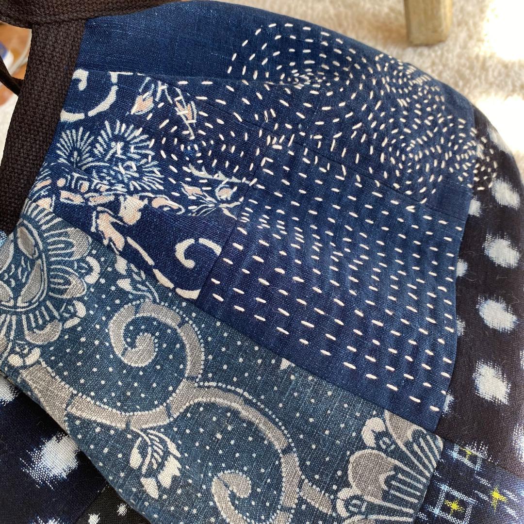 古布 襤褸 刺し子 パッチワークバッグ｜一点もの ハンドメイド 藍染 手仕事