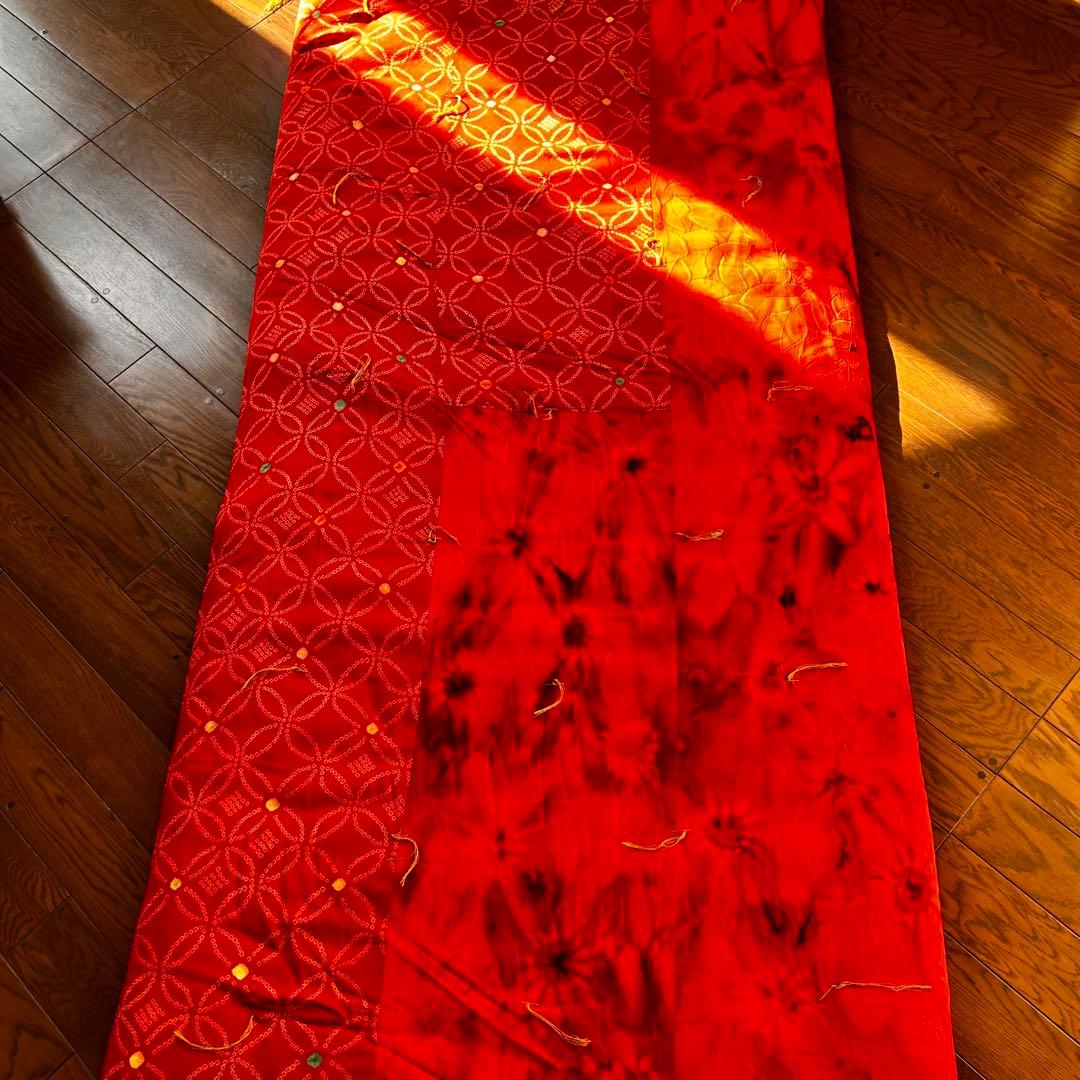 純国産綿布団　綿布団　表地シルク100% 着物生地　絞り　正絹お誂え敷き布団