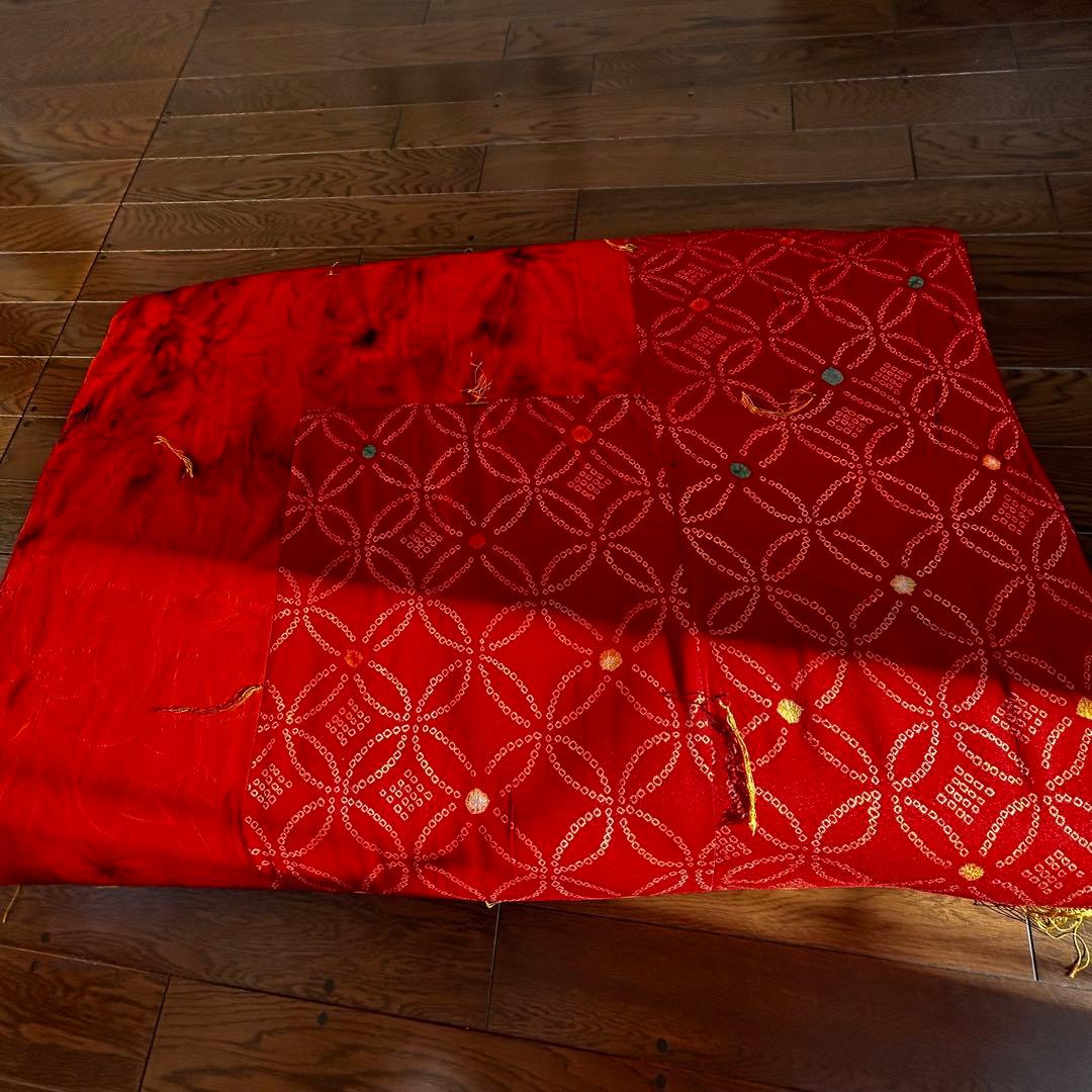 純国産綿布団　綿布団　表地シルク100% 着物生地　絞り　正絹お誂え敷き布団