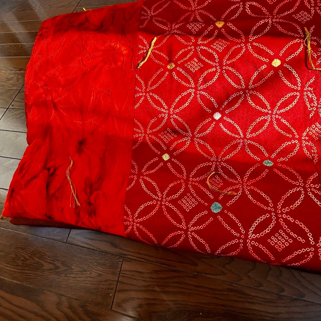 純国産綿布団　綿布団　表地シルク100% 着物生地　絞り　正絹お誂え敷き布団