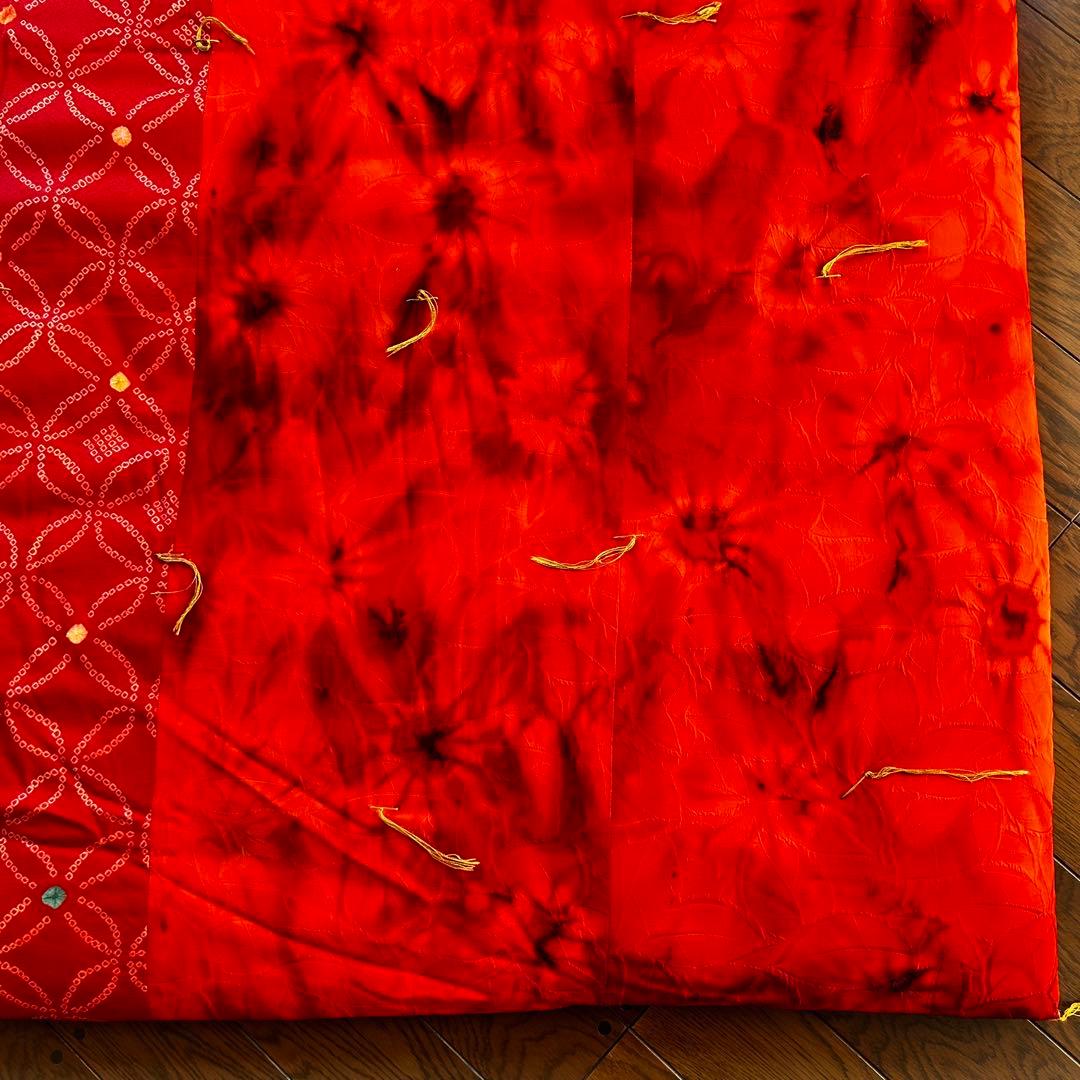 純国産綿布団　綿布団　表地シルク100% 着物生地　絞り　正絹お誂え敷き布団