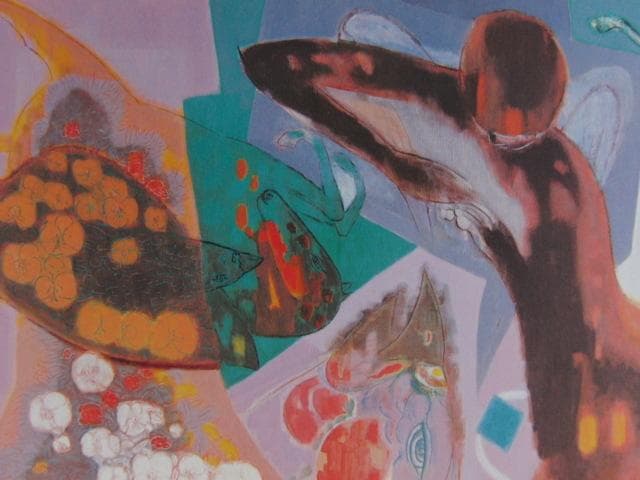 江村正光、【コスモ・再びイカルス】、希少な大判額装用画集より、美品、日本人画家