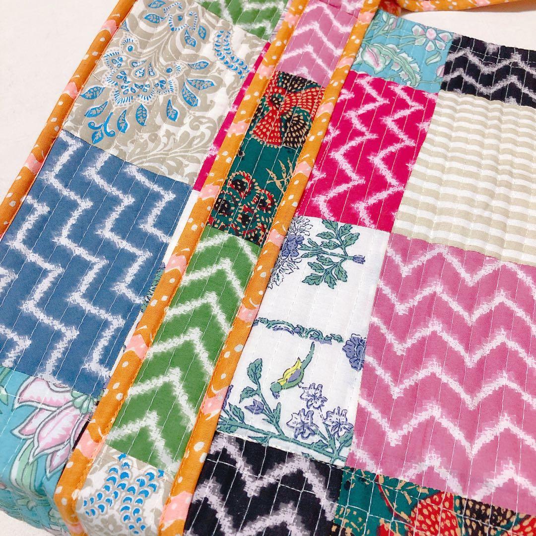 ブロックプリントバッグ ハーモニーキルト マザーズバッグ パッチワーク