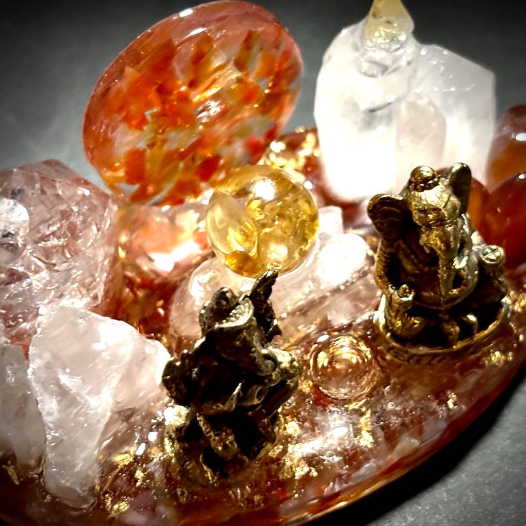 ✨ガネーシャの集い✨オルゴナイト✨オブジェ✨カーネリアン✨シトリン✨水晶✨