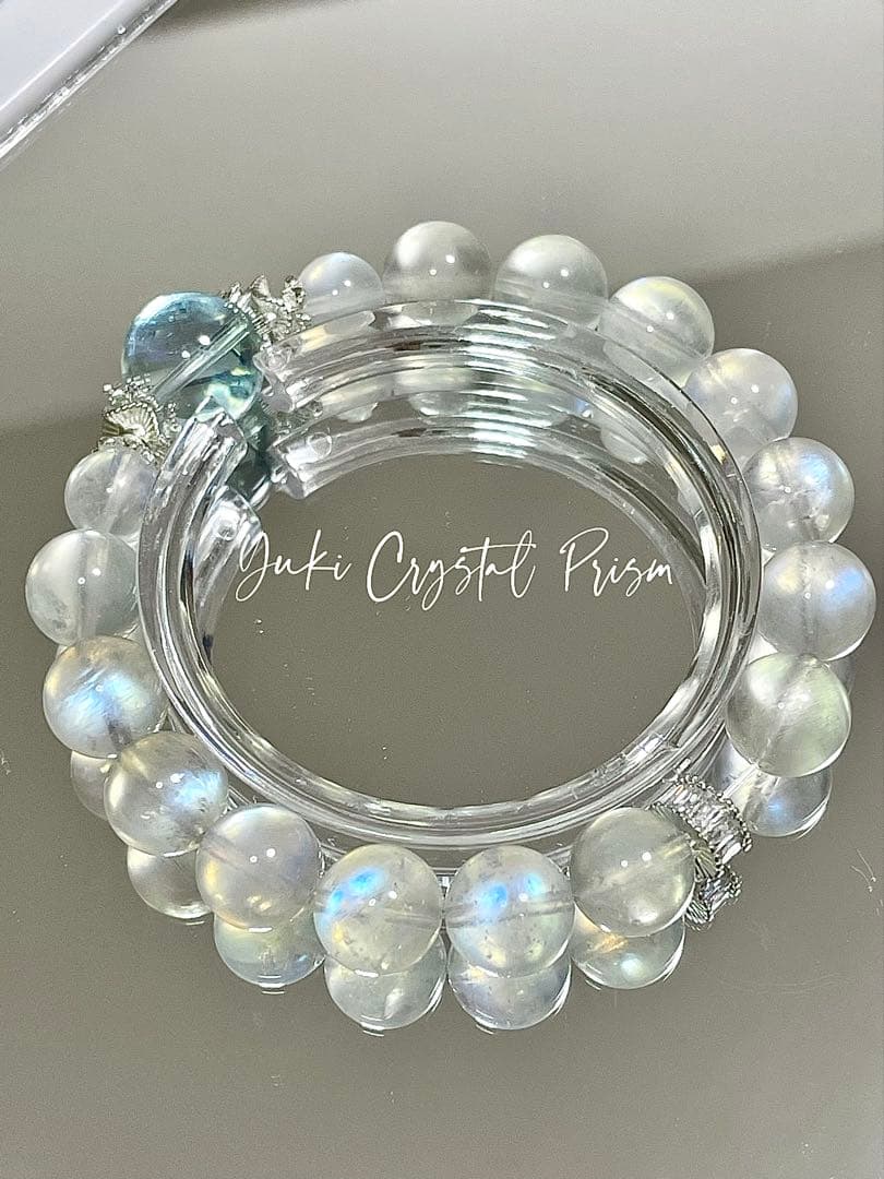 アクアマリン×ブルームーンストーン 天然石ブレスレットYuki Crystal