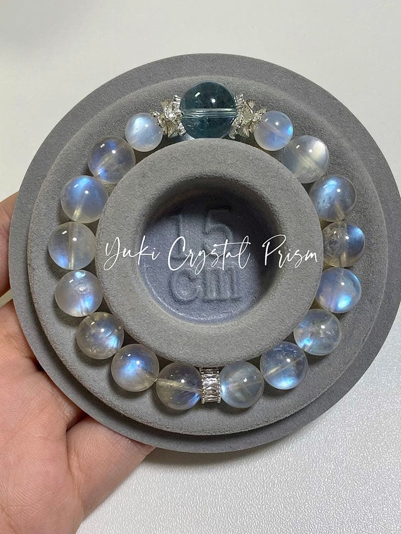 アクアマリン×ブルームーンストーン 天然石ブレスレットYuki Crystal