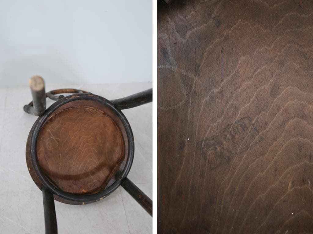 フランスアンティーク木製ベントウッドチェア/ダイニングイス/椅子(92-240)