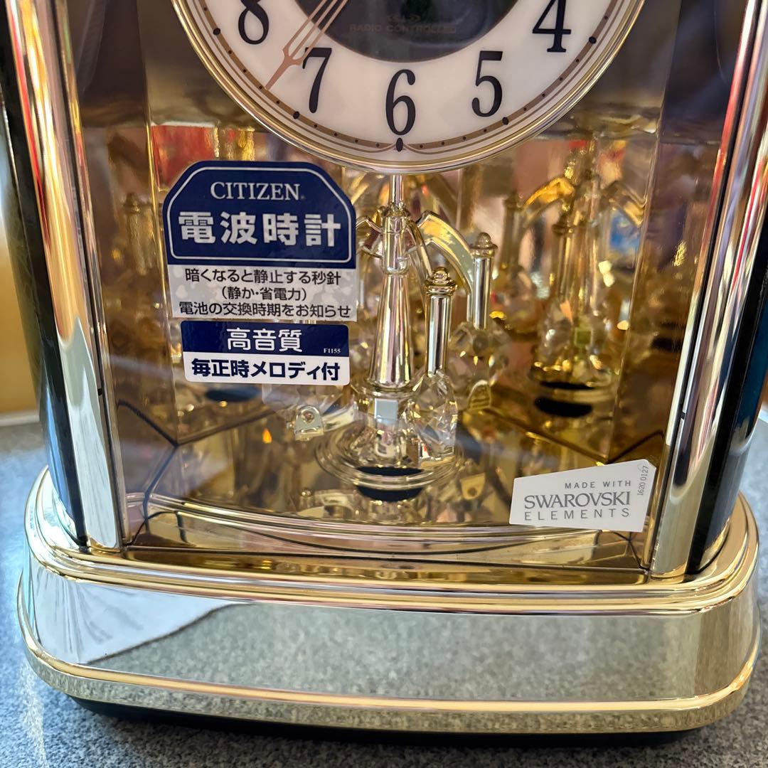 美品シチズン電波時計.毎正時メロディー付12曲、4ＲＮ427.説明書あり