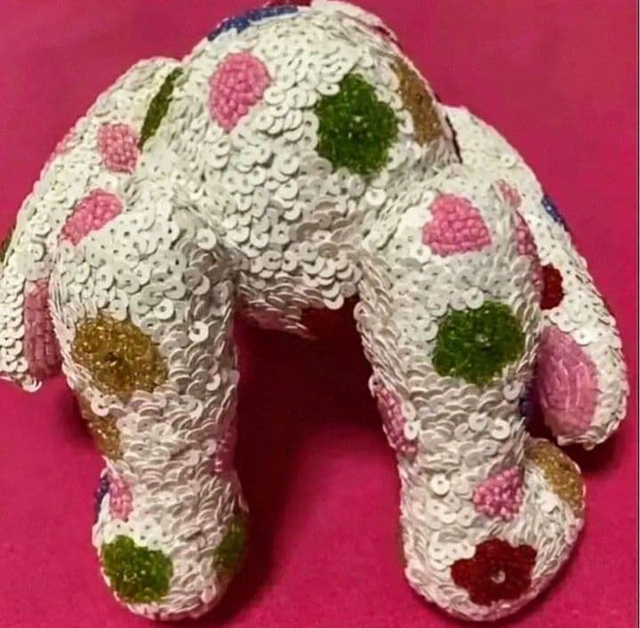 (田川啓二)お花模様のビーズ刺繍ベア【値下げ】