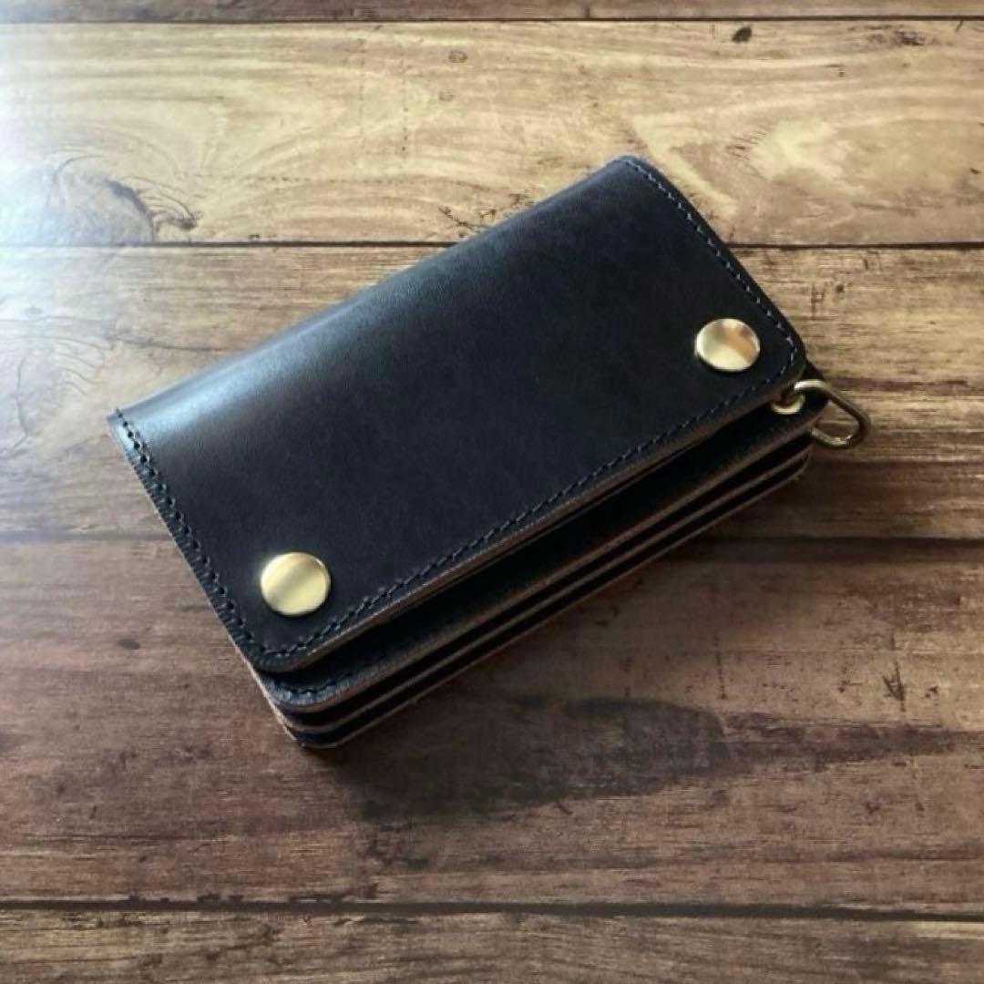 【お札を折らずに収納】ミドルトラッカーウォレット ポケットカスタム【受注生産】