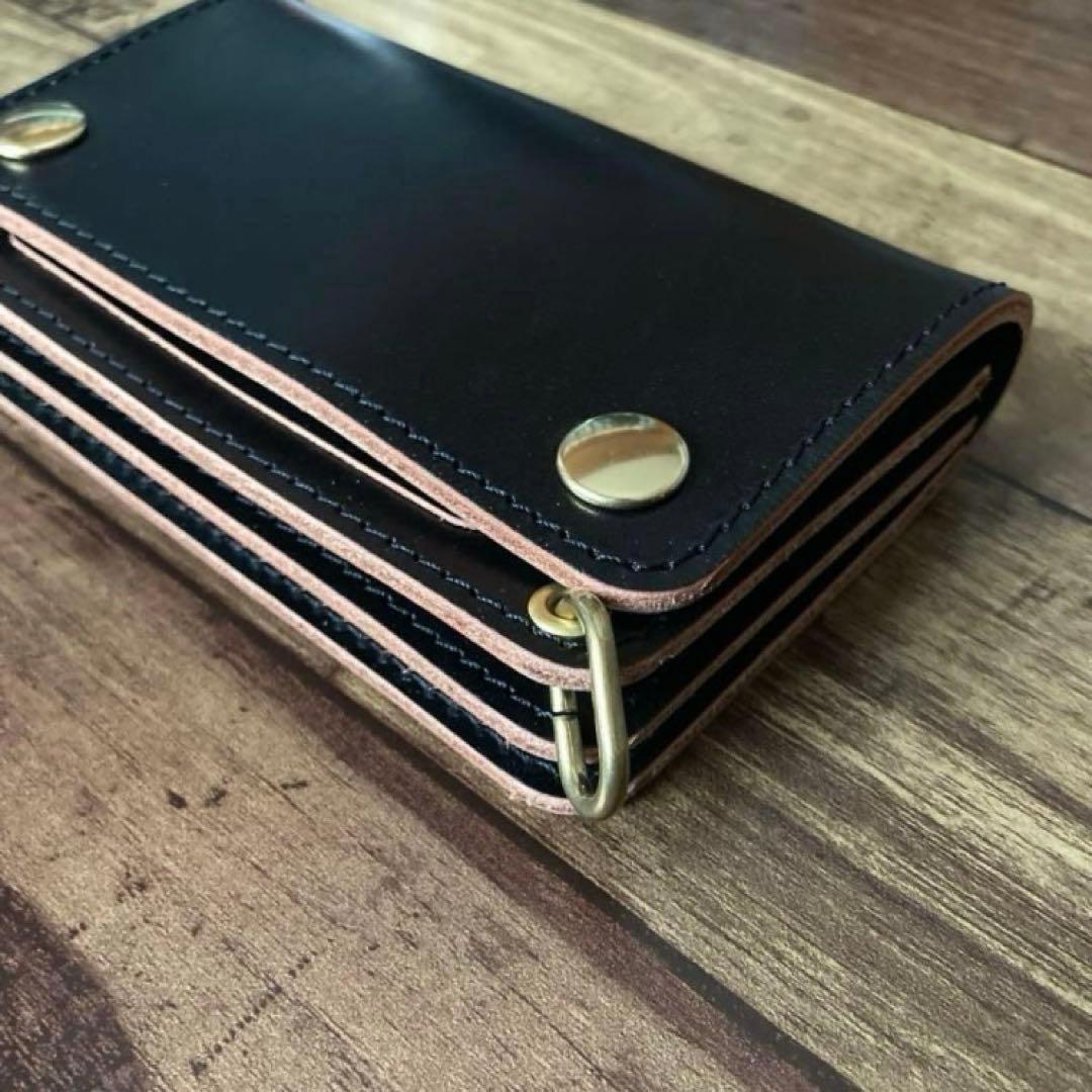 【お札を折らずに収納】ミドルトラッカーウォレット ポケットカスタム【受注生産】