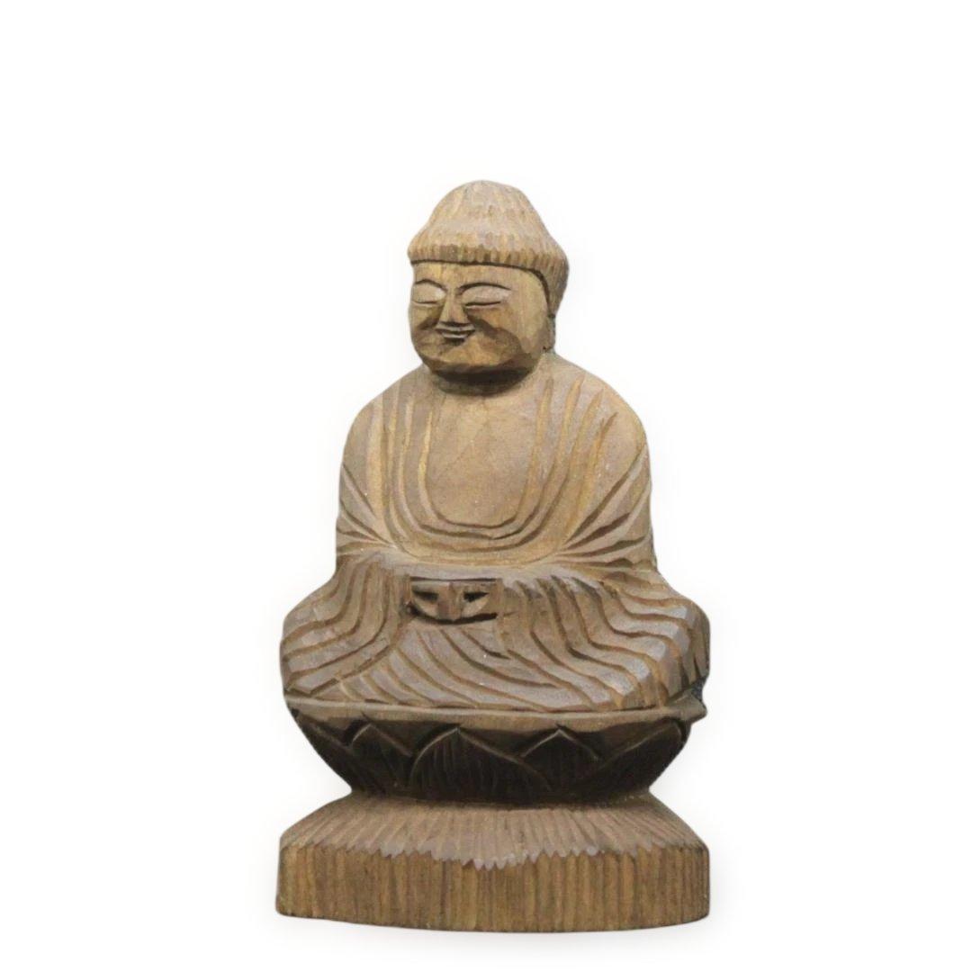 阿弥陀如来坐像(15cm an7508)仏像 円空仏 摸刻 木彫