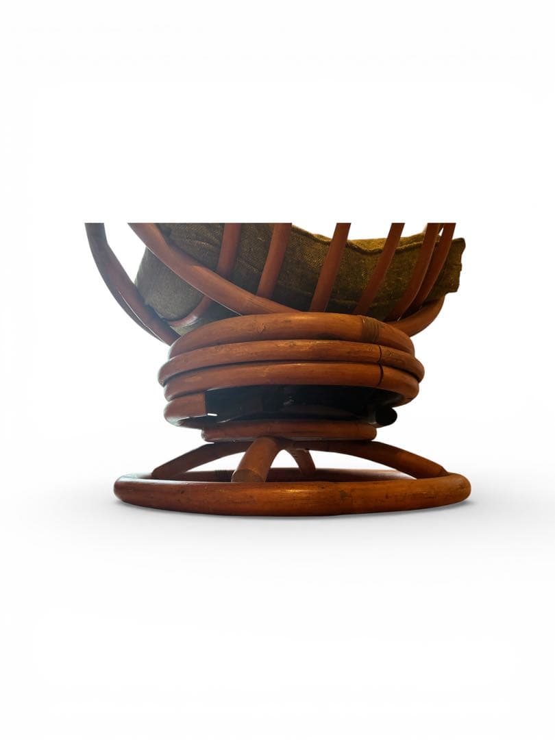 アメリカ製 ヴィンテージ ラタン 回転チェア スイベルチェア ミッドセンチュリー