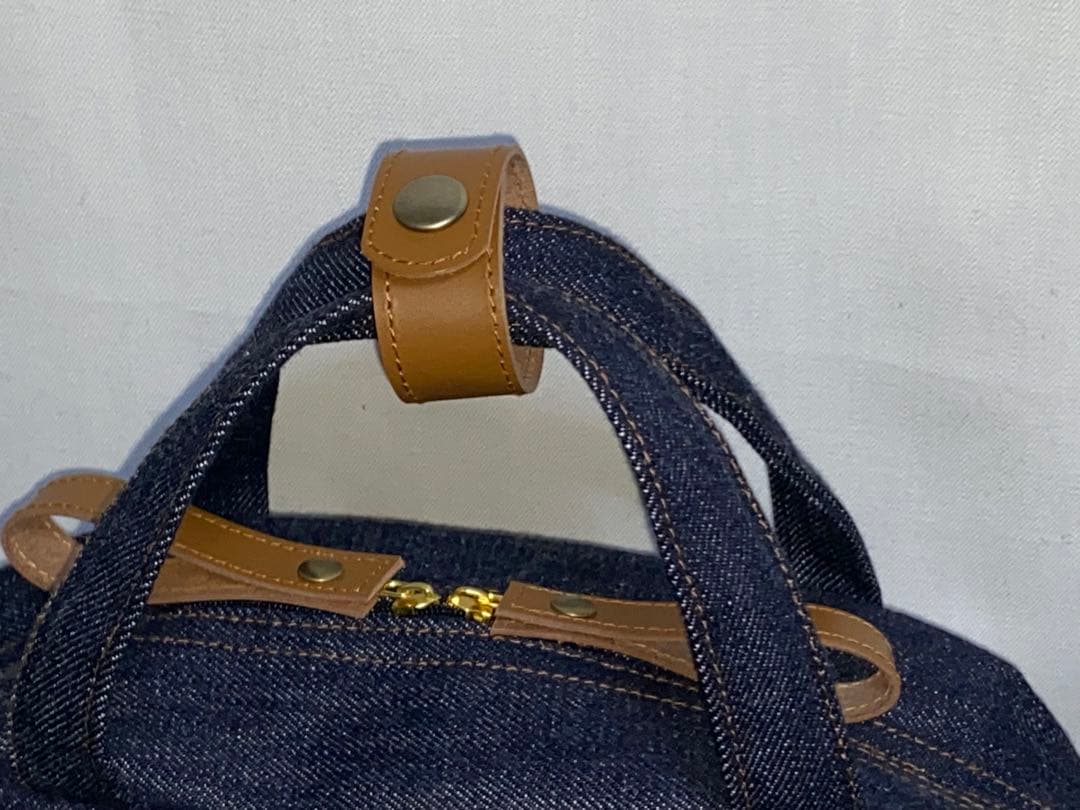 ☆岡山デニム☆フレンチブルドッグ☆特大ワッペン☆4wayボストンバッグ