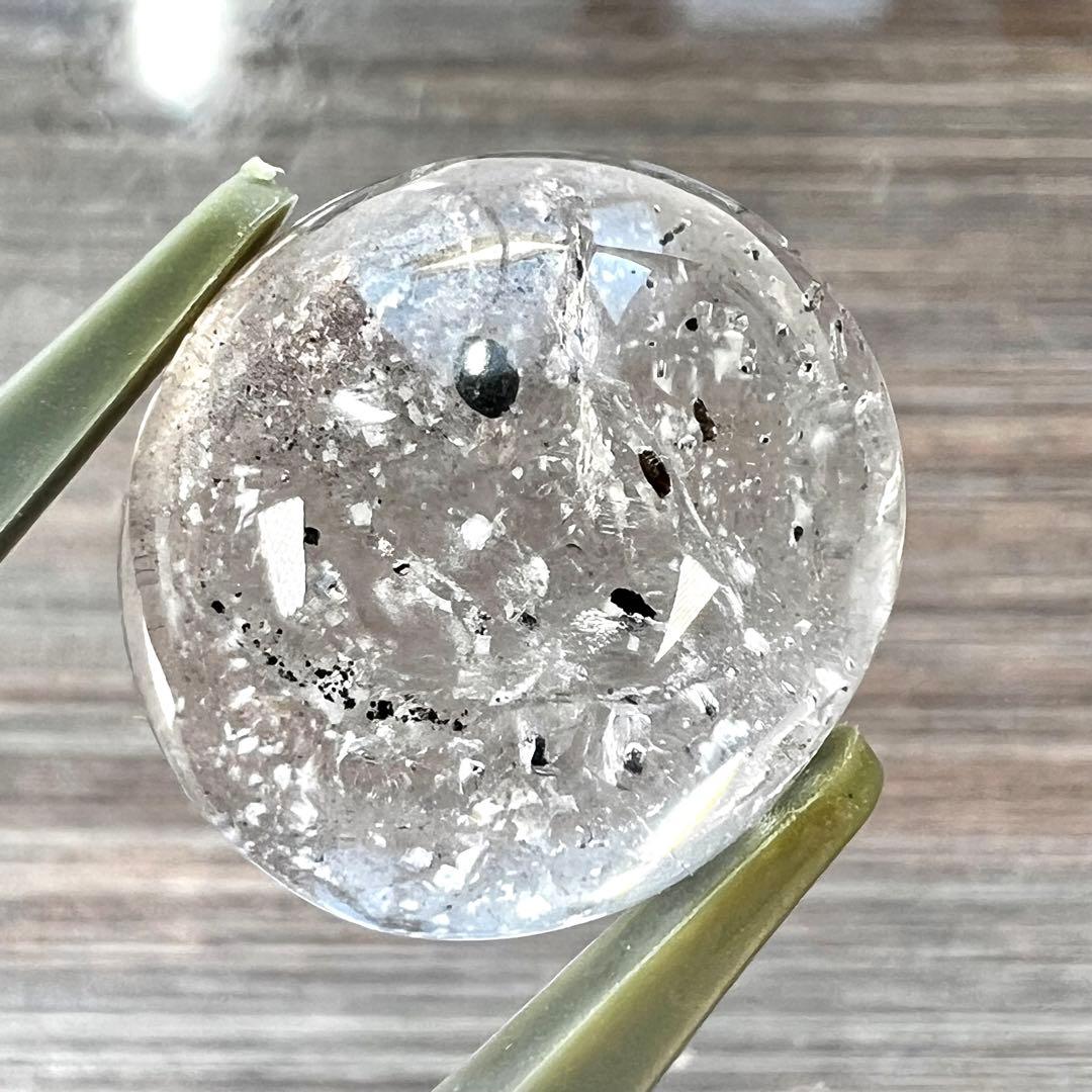 高品質　ホワイトガーデン＆火山泥入り水晶ルース　クリスタル　9 水入り水晶