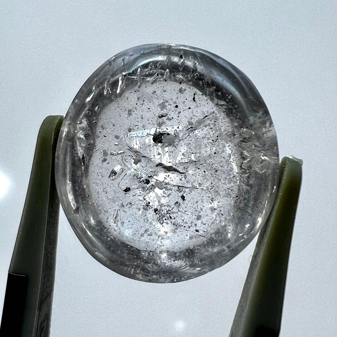 高品質　ホワイトガーデン＆火山泥入り水晶ルース　クリスタル　9 水入り水晶