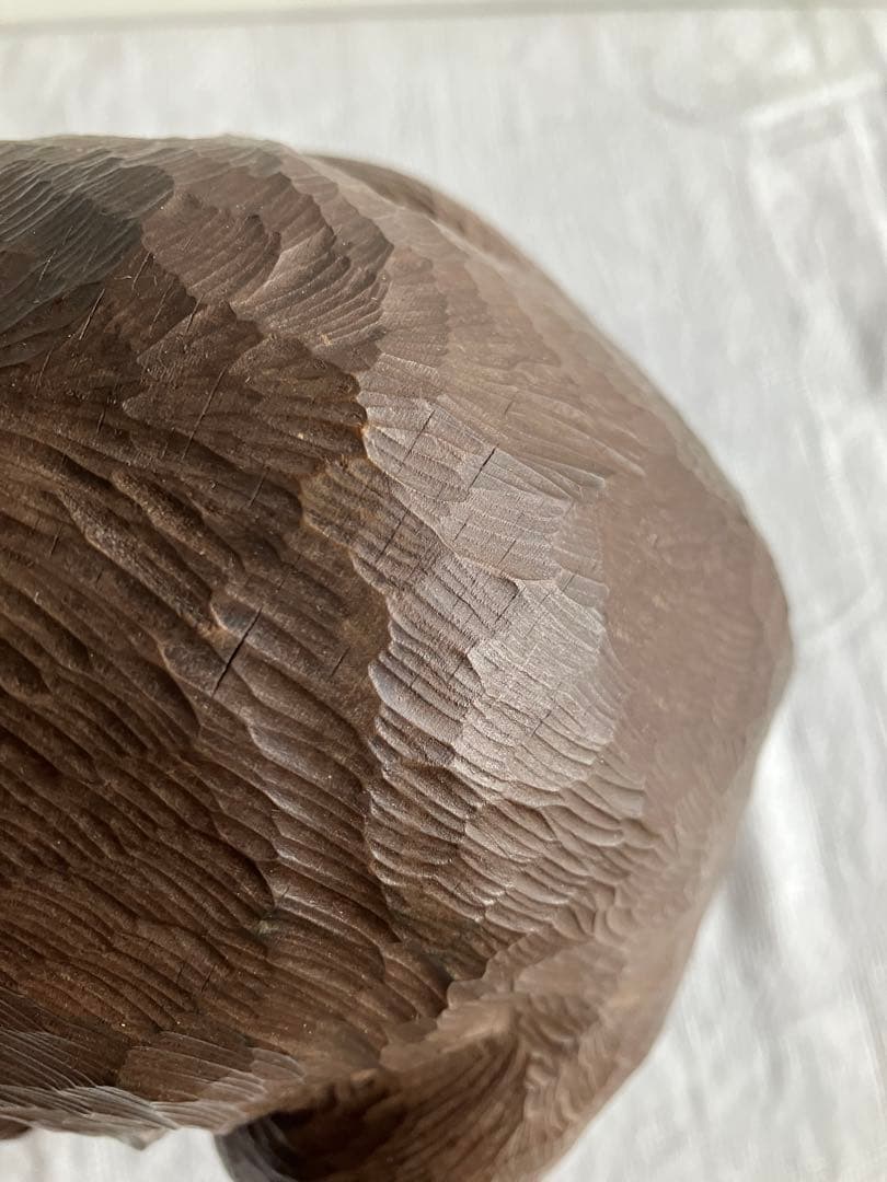 堀井清司　木彫り這い熊　ペザントアート　北海道郷土民芸土産品　木札付