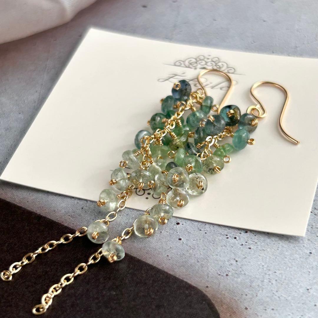 希少石✳︎コーネルピン　14kgf　天然石ピアス/イヤリング　ロングピアス