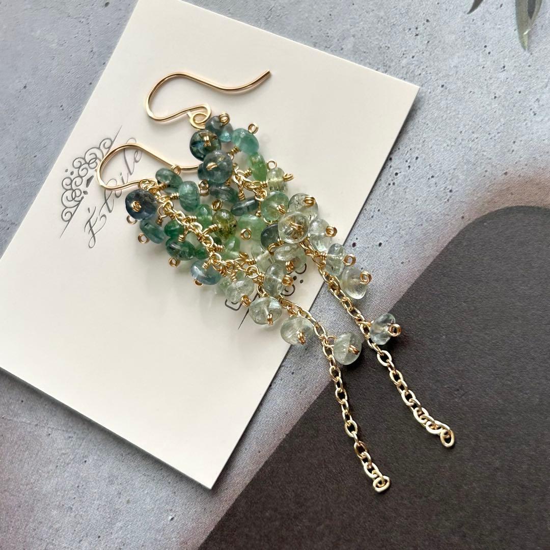 希少石✳︎コーネルピン　14kgf　天然石ピアス/イヤリング　ロングピアス