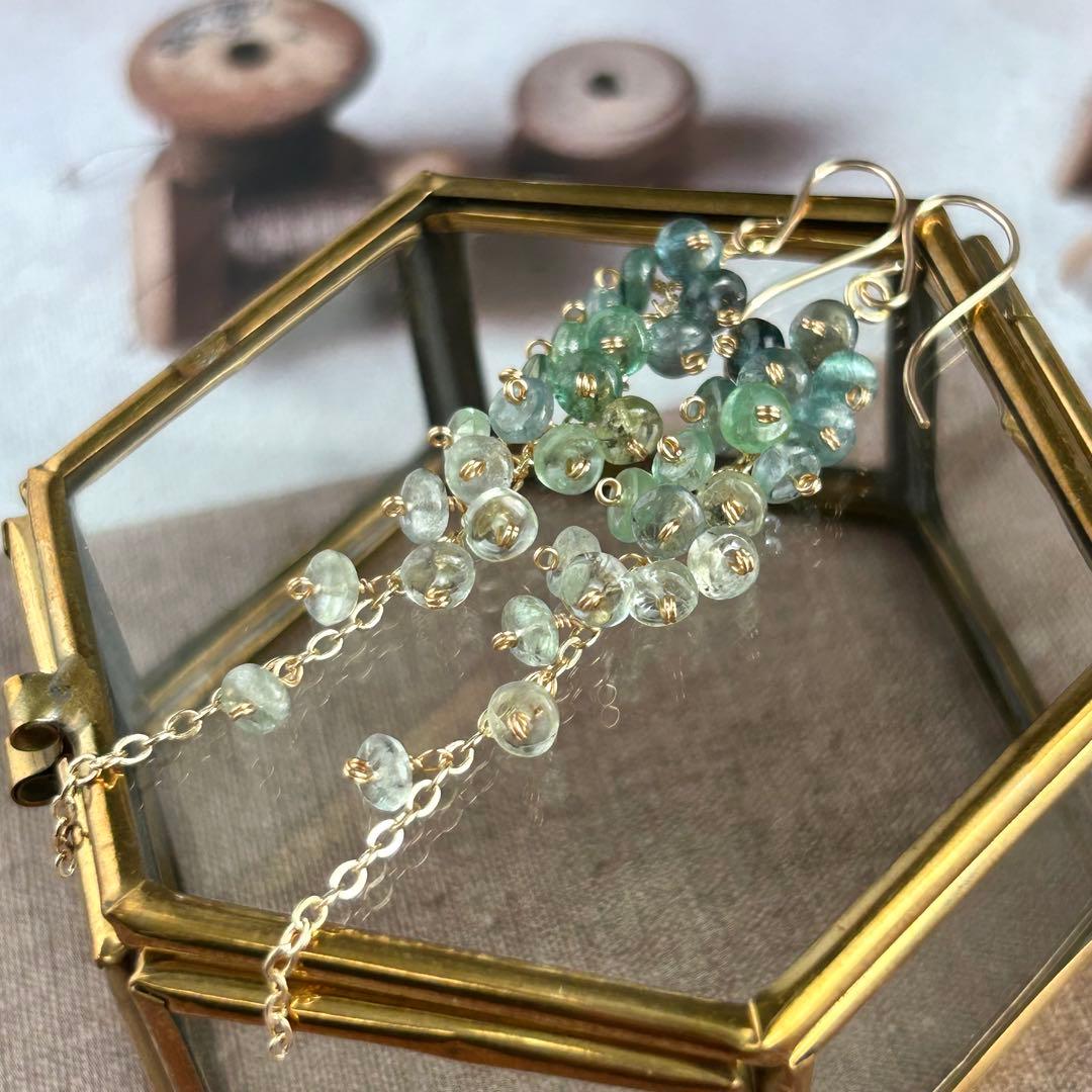 希少石✳︎コーネルピン　14kgf　天然石ピアス/イヤリング　ロングピアス