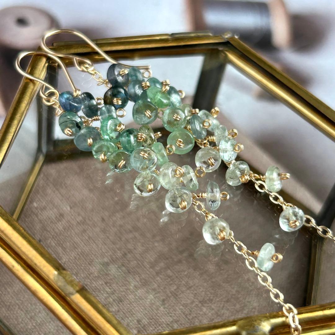 希少石✳︎コーネルピン　14kgf　天然石ピアス/イヤリング　ロングピアス