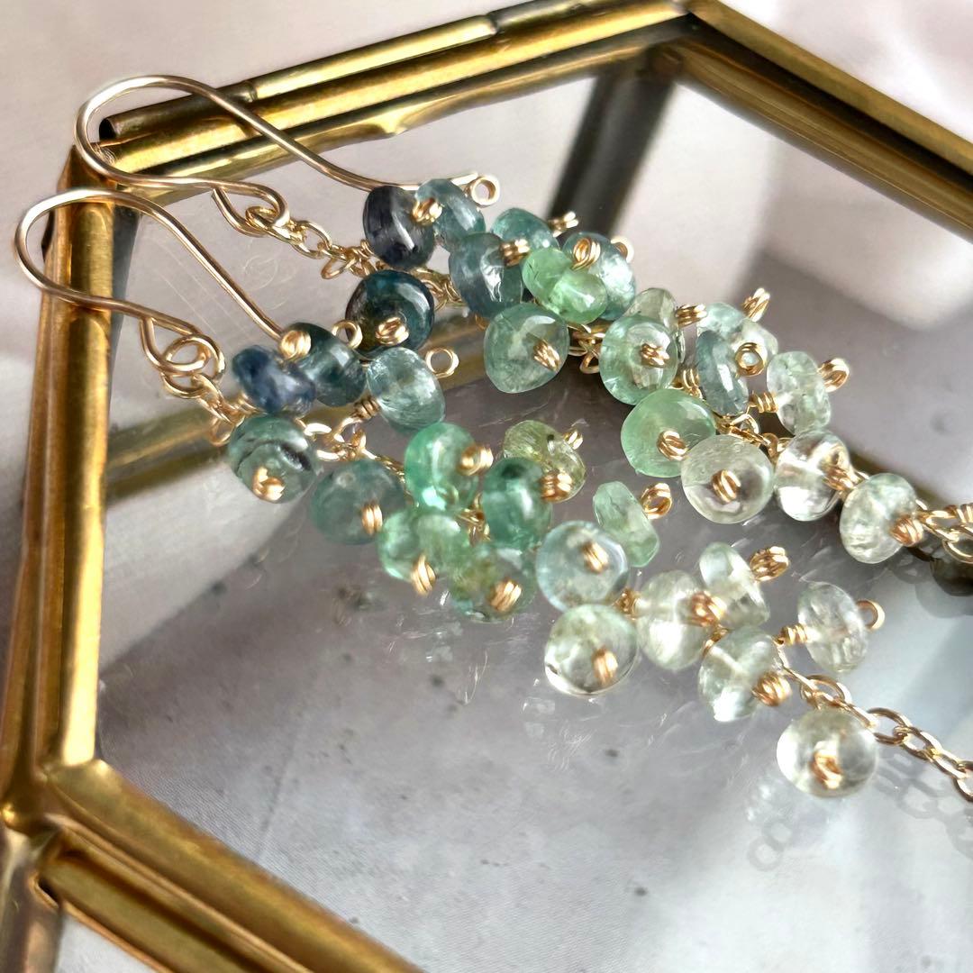 希少石✳︎コーネルピン　14kgf　天然石ピアス/イヤリング　ロングピアス