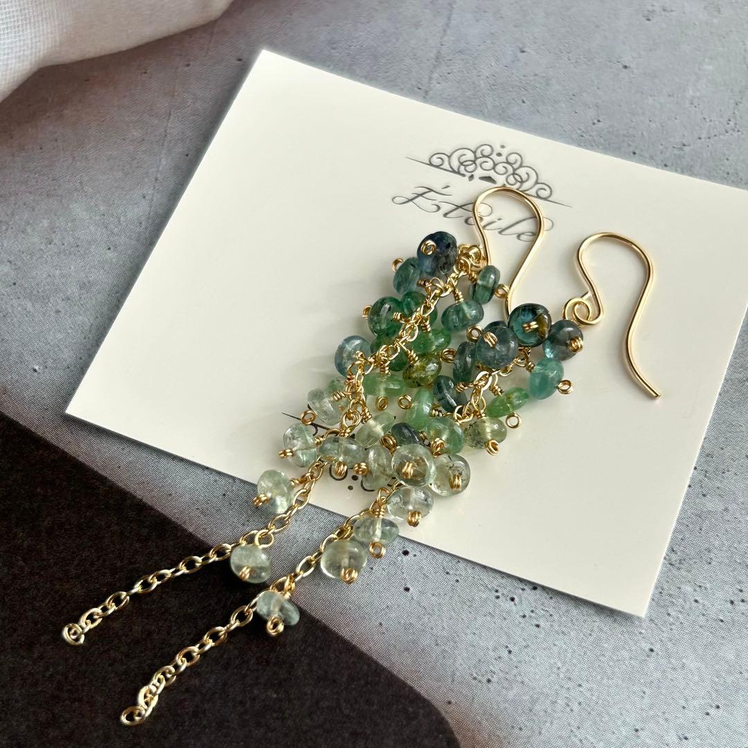 希少石✳︎コーネルピン　14kgf　天然石ピアス/イヤリング　ロングピアス