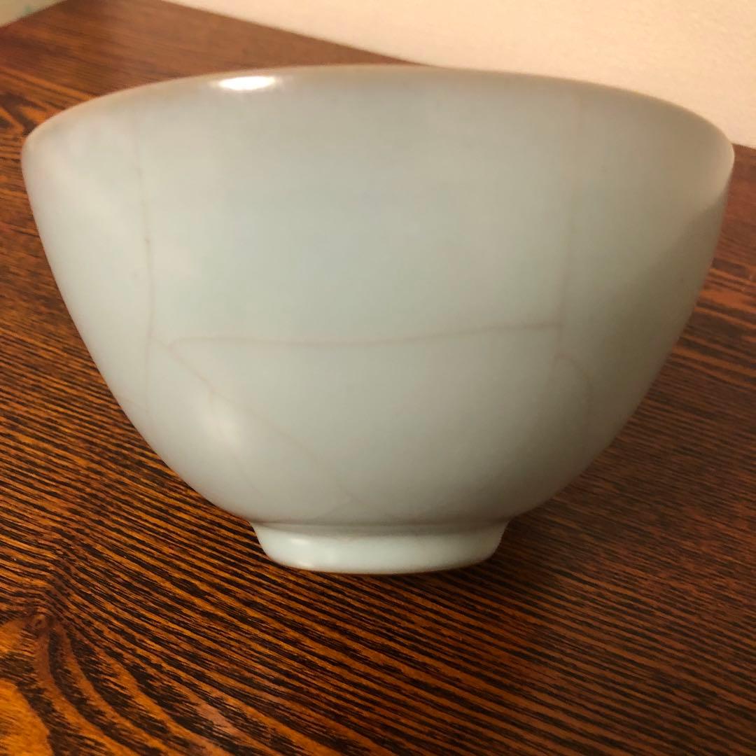 【新品未使用】現代青磁の名工 鈴木三成 青瓷鉢（茶碗） 貫入が美しい逸品