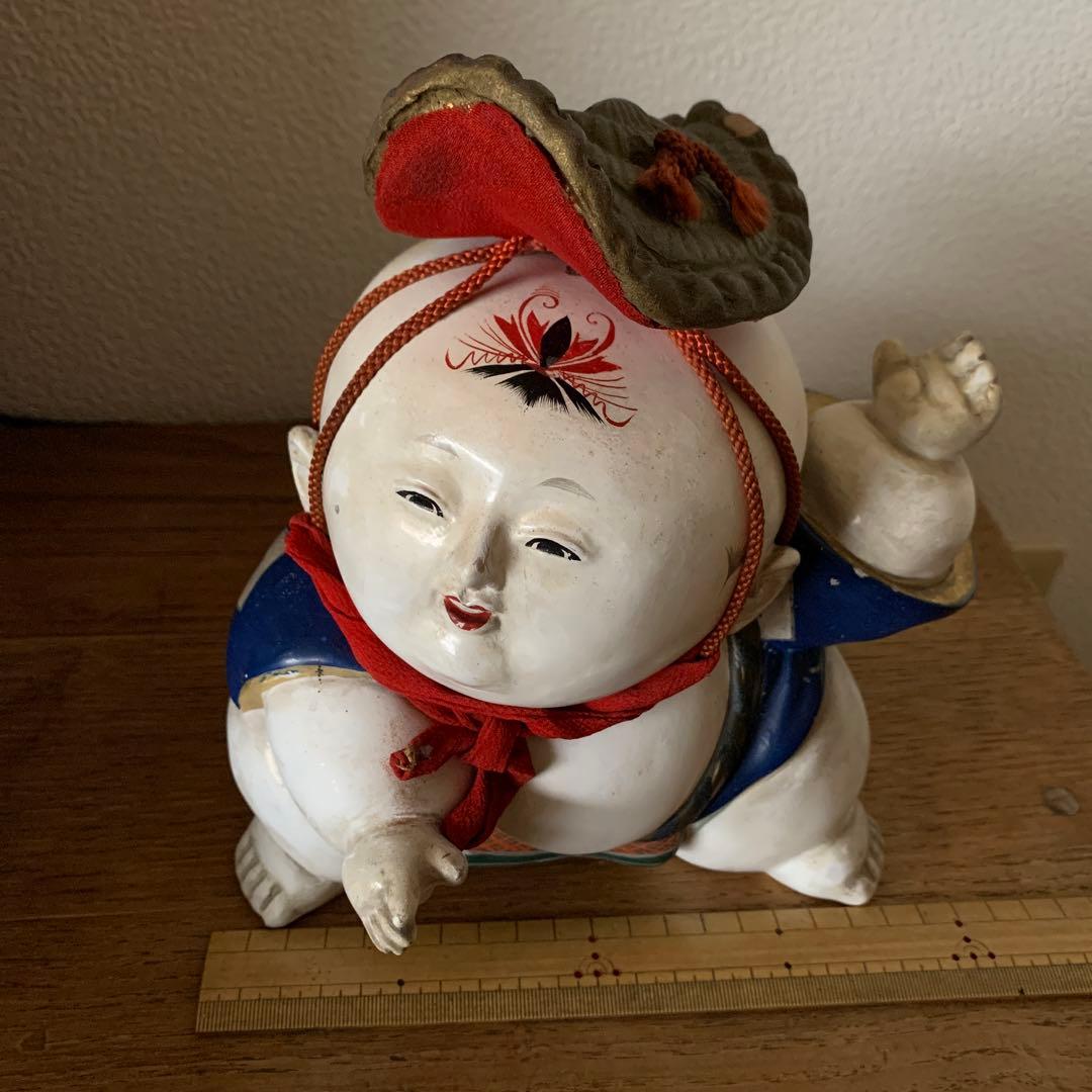 骨董　大きめ御所人形　共箱付　縁起物　節句　時代物　アンティーク　古物　蔵出し