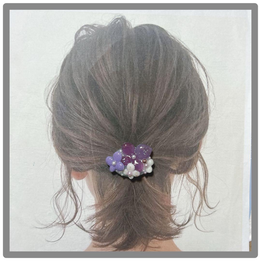 No 81❤︎清楚なあじさいレジンヘアゴム❤︎٩(๑❛ᴗ❛๑)۶❤︎
