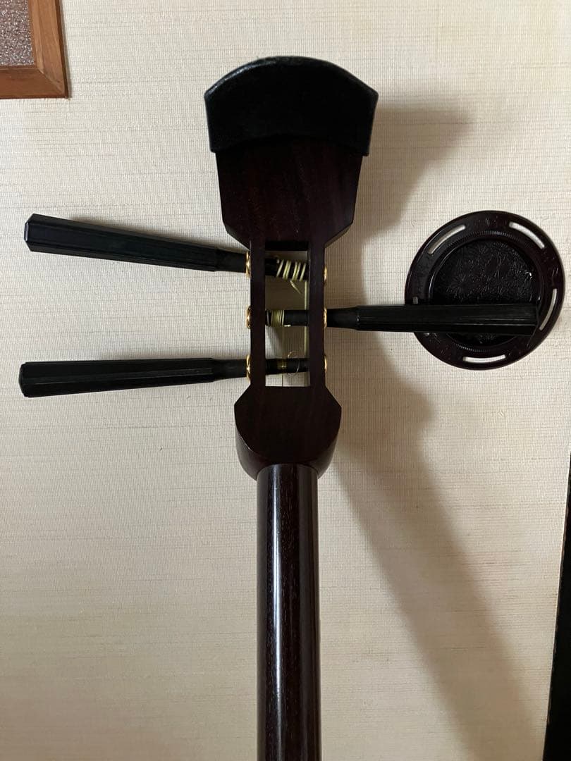 地唄三味線 中棹 皮破れあり 現状品 和楽器