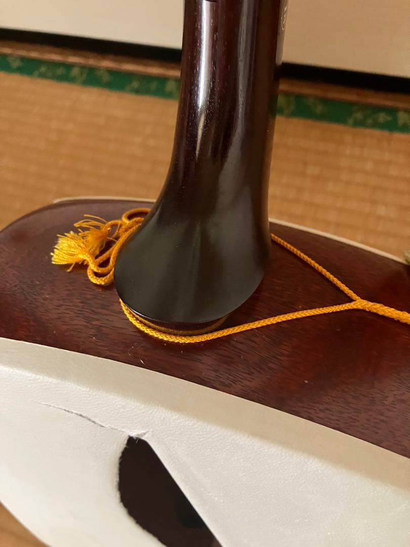 地唄三味線 中棹 皮破れあり 現状品 和楽器