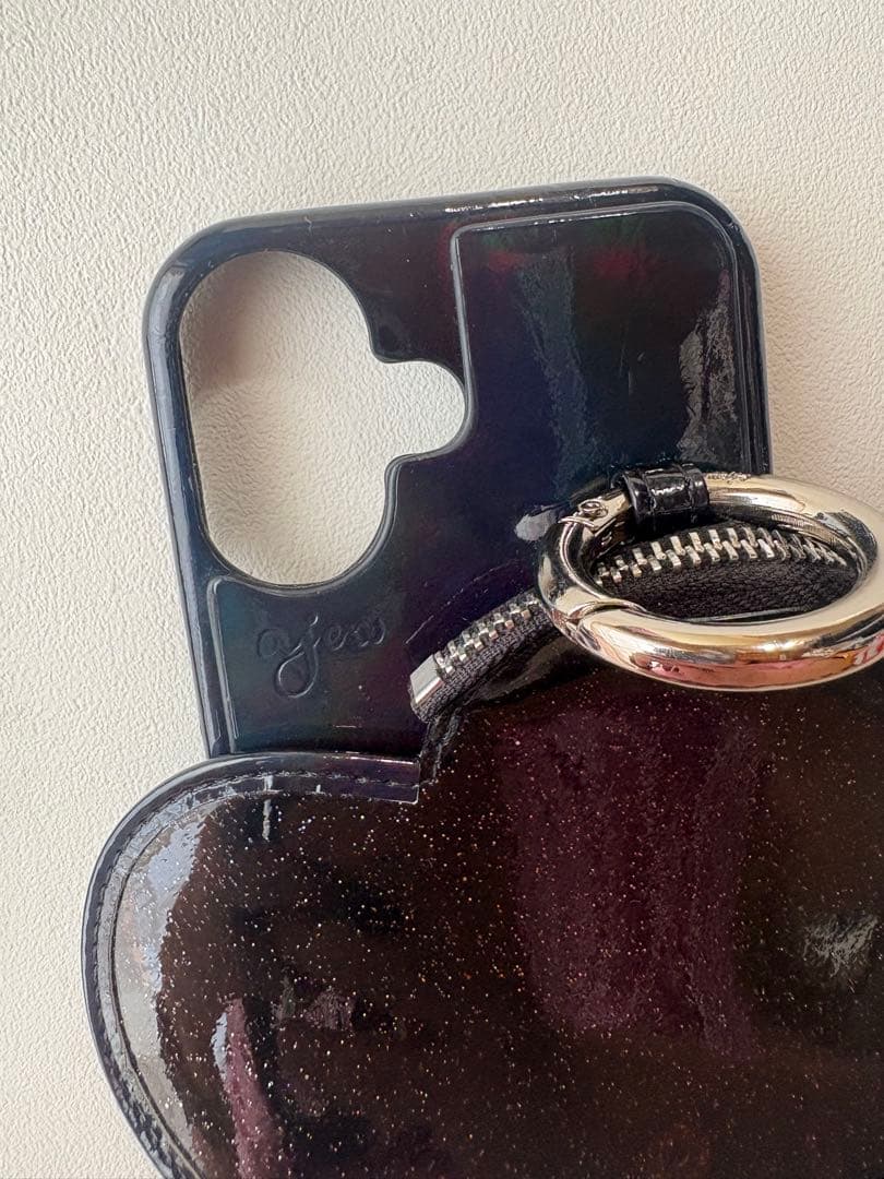 Ajew iPhone16 / black 【PVC heart】