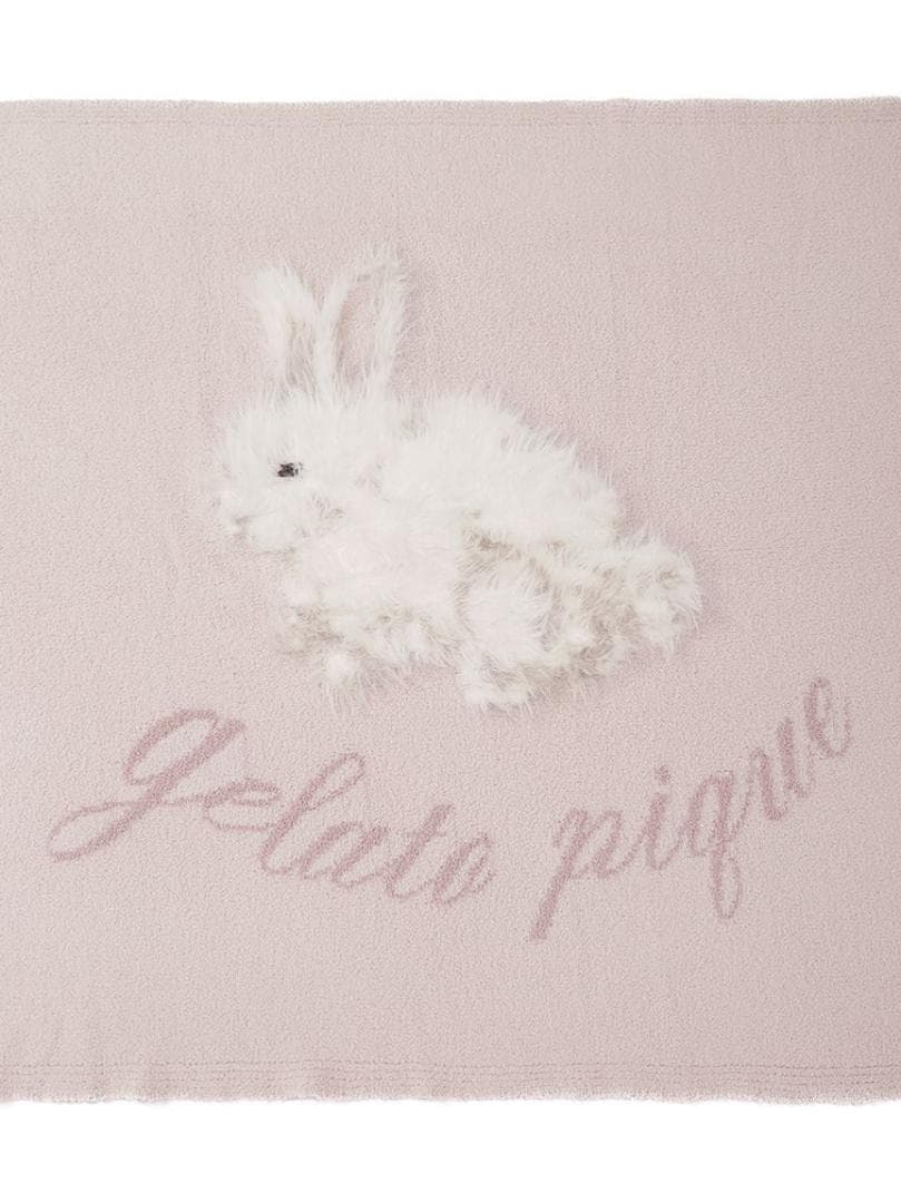 新品 ☆ ジェラートピケ ベビモコラビット ジャガード ブランケット ピンク