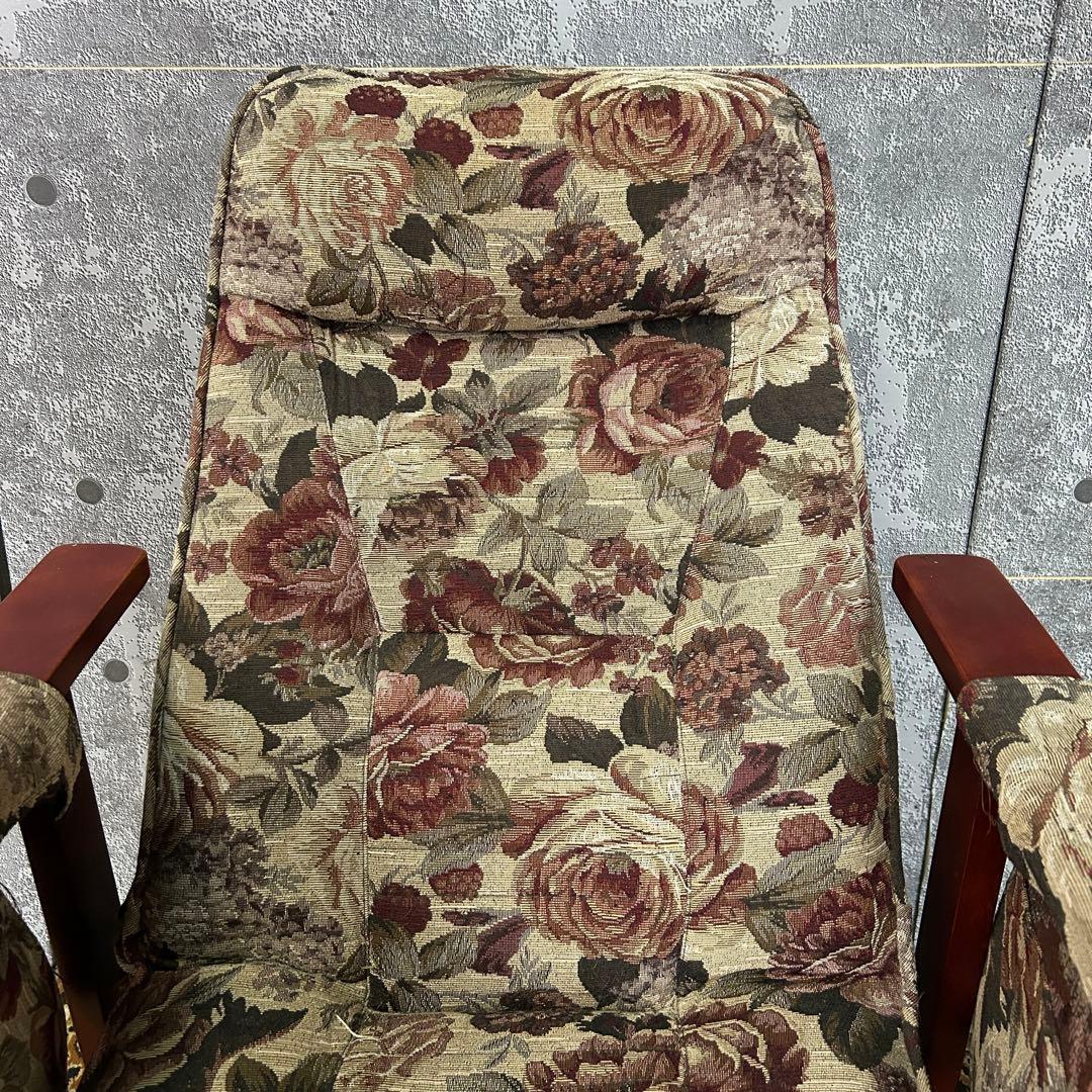 ꧁昭和レトロ家具꧂リクライニング式高座椅子 パーソナルチェア アームソファ