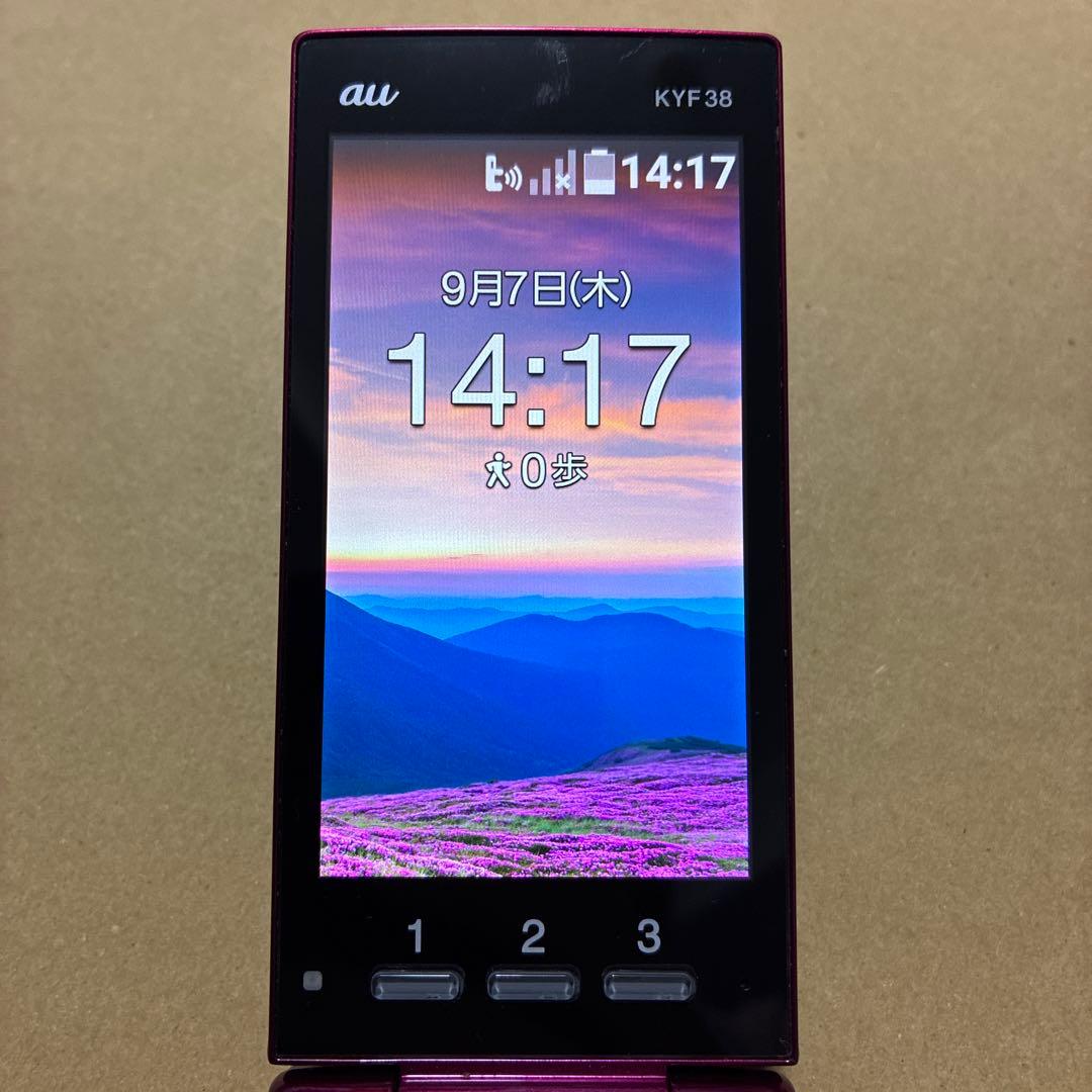 KYOSERA 京セラ　KYF38 かんたんケータイ　ピンク　au