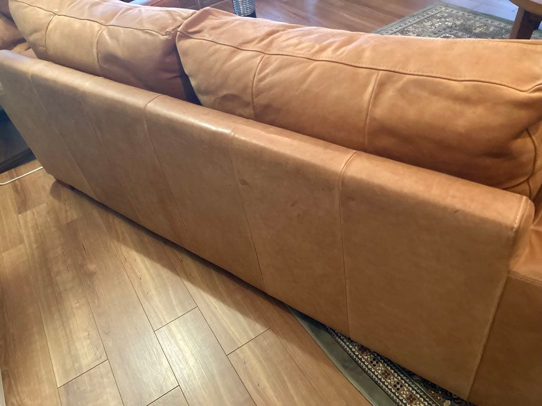 クラッシュゲート　本革ヴィンテージ2.5人掛けソファ