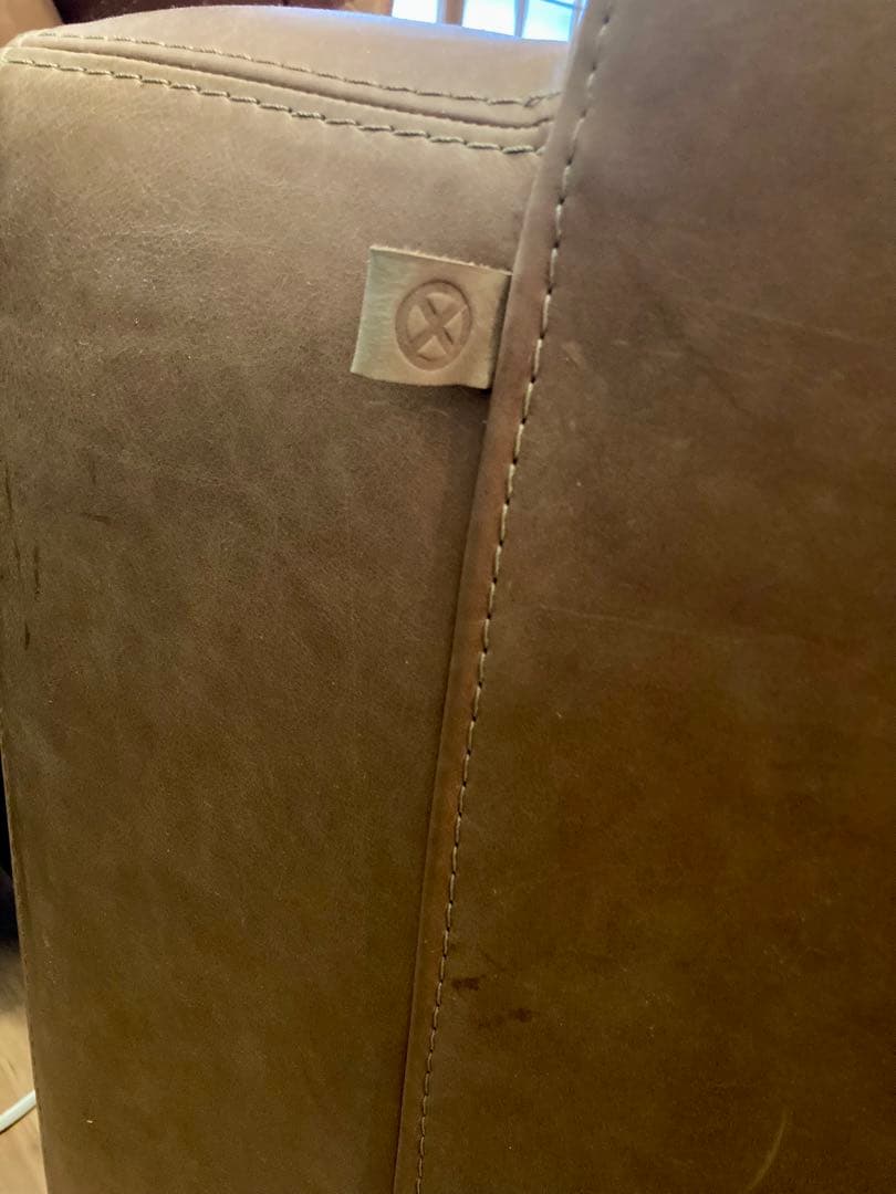 クラッシュゲート　本革ヴィンテージ2.5人掛けソファ