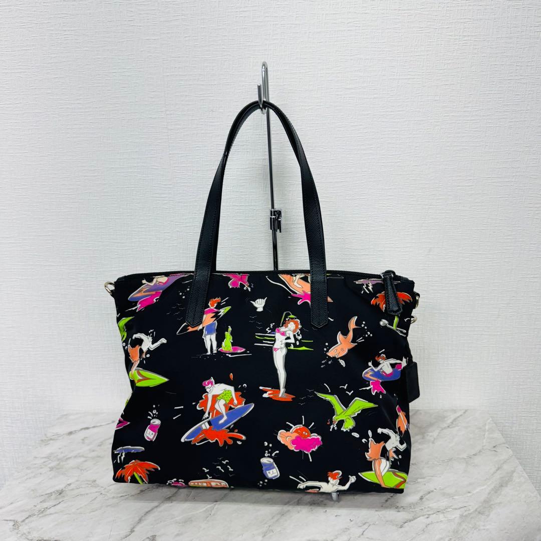 ✨PRADA✨プラダ✨三角ロゴプレート✨ブラック✨ナイロン✨ハンドバッグ✨