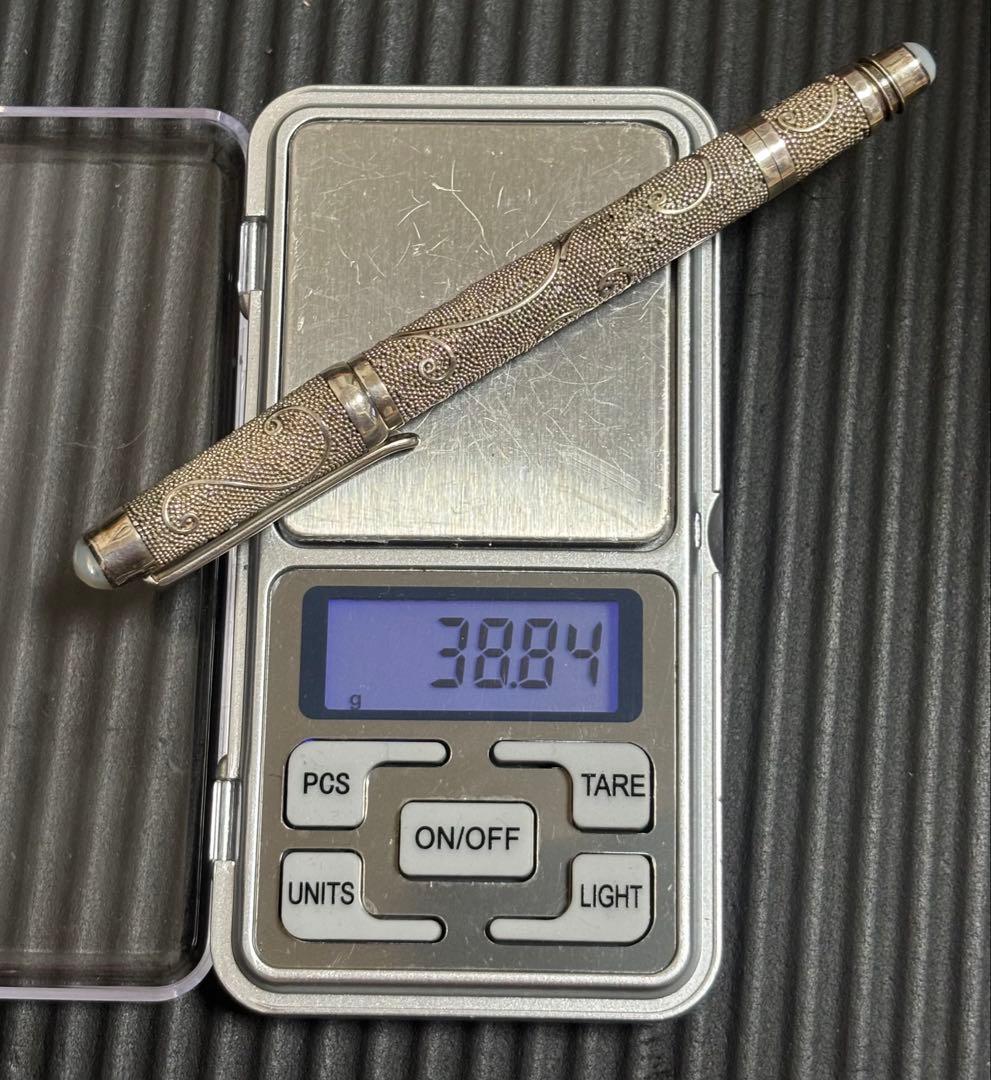 シルバー925 装飾ボールペン◾️真珠/ペイズリー調 SILVER