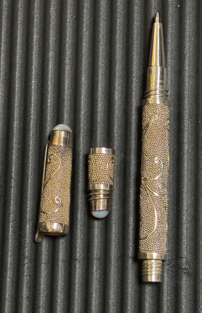 シルバー925 装飾ボールペン◾️真珠/ペイズリー調 SILVER