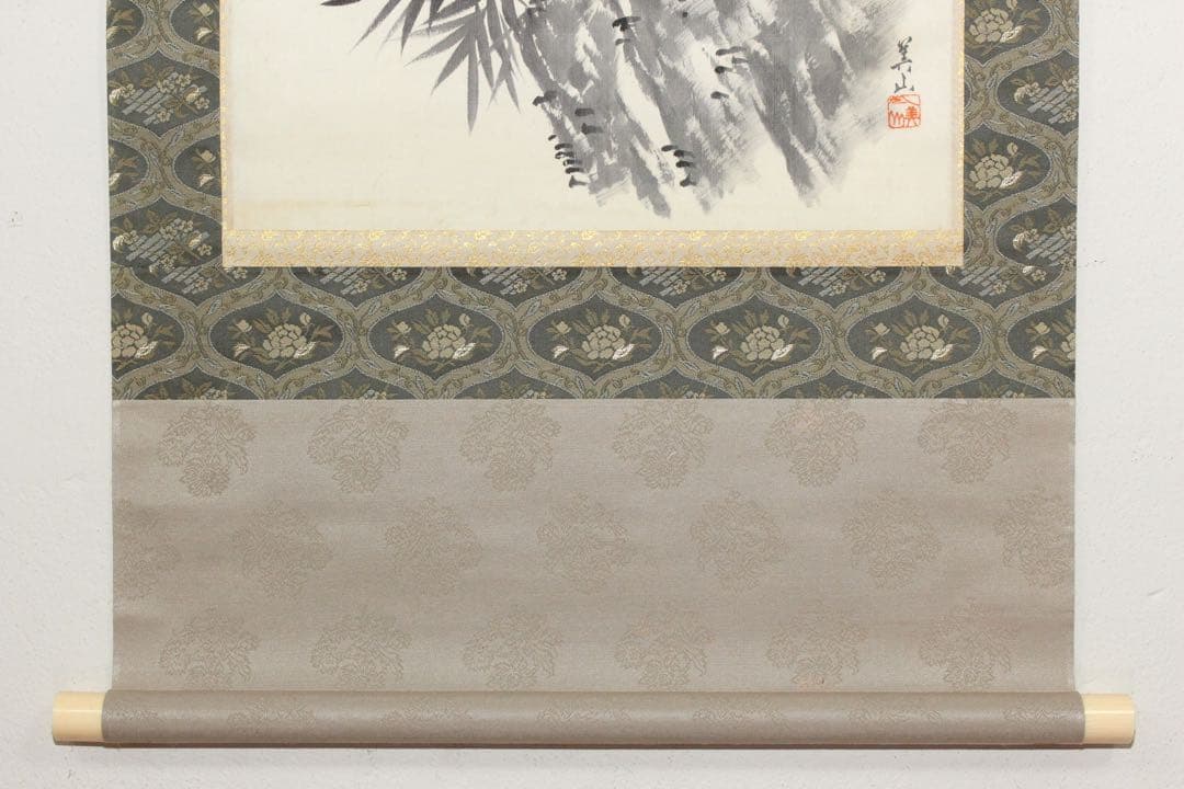 No5415 掛軸　佐々木美山　白蛇図　絹本着色　合箱　日本画　古美術　送料無料