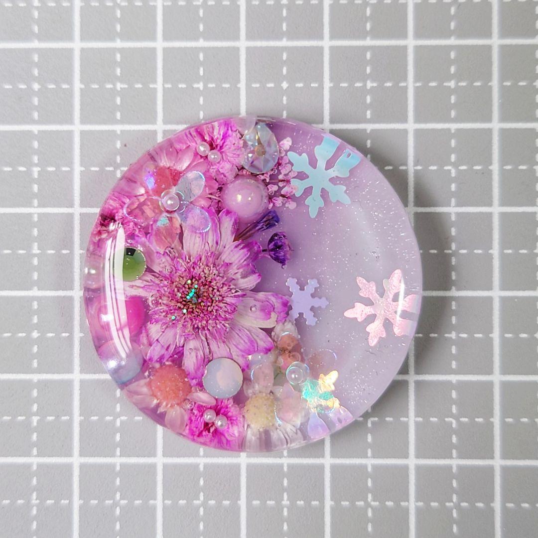 レジン　猫　ドライフラワー　ヘアゴム　ブローチ　ポニーフック　No.430